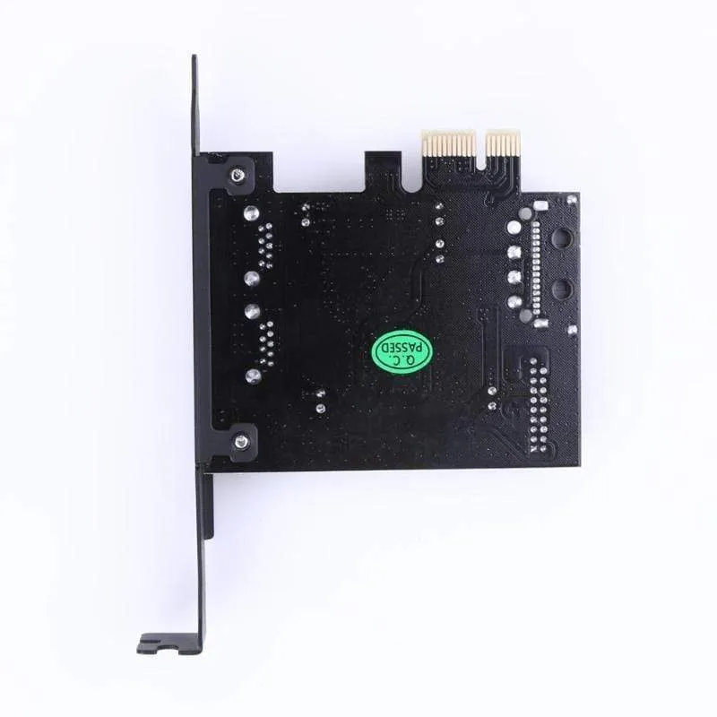 Superschnelles PCI-E zu USB 3.0 mit 2 USB-Anschlüssen. PCI-Express-Erweiterungskarte, 19-poliger Stromanschluss, unterstützt PCIE 1X, 4X, 8X, 16X
