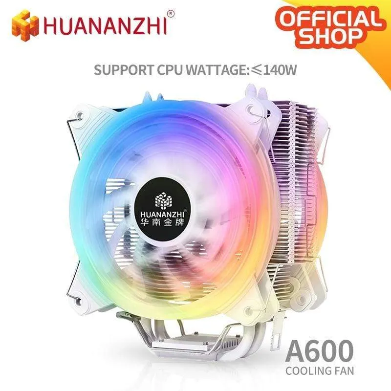 A600 4 Kupfer Heat Pipe LED CPU Kühler Lüfter Kühler Leiser Dual Fan Kühler Kühlkörper