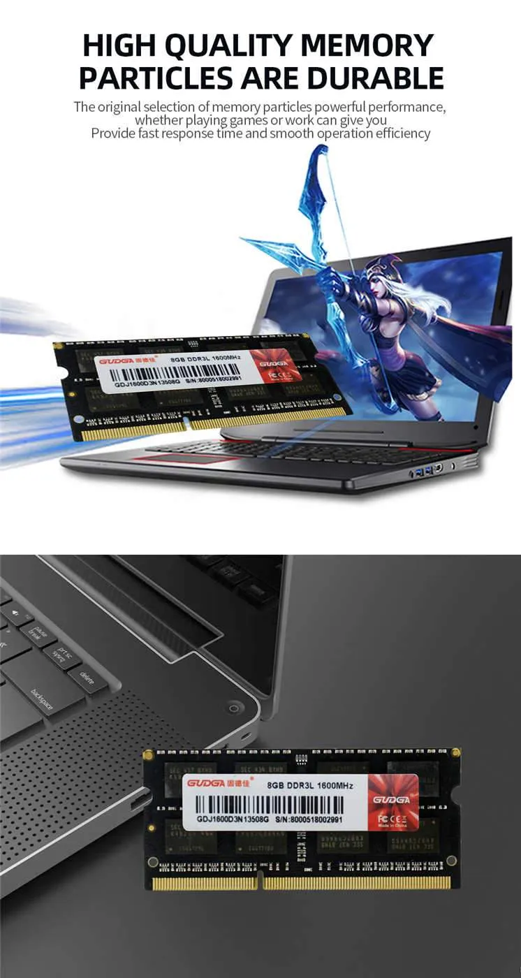 DDR3 4GB 8GB 1600MHz Sodimm Memoria Ram 1.35 V Notebook RAM 204Pin Laptop Speicher Ram Sodimm DDR 3 RAMs Computer Zubehör