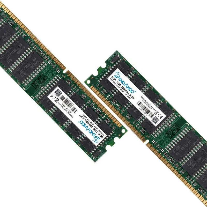 Desktop-Computer GEBRAUCHTE RAMs DDR 333 MHz 1 GB PC-2700U DDR1 400 MHz DIMM Nicht-ECC Computer 184Pin Desktop-Speicher Lebenslange Garantie
