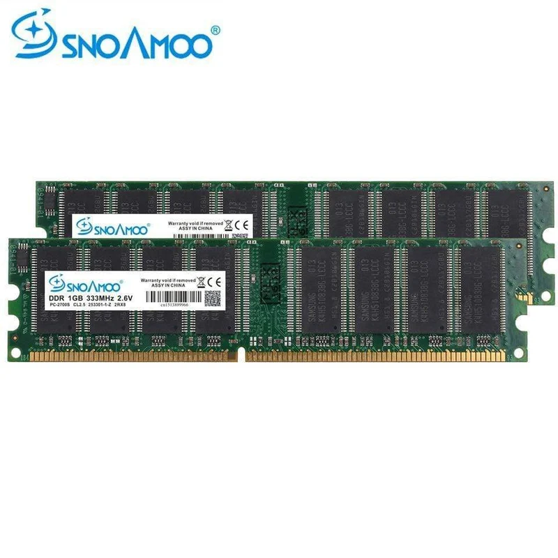 Desktop-Computer GEBRAUCHTE RAMs DDR 333 MHz 1 GB PC-2700U DDR1 400 MHz DIMM Nicht-ECC Computer 184Pin Desktop-Speicher Lebenslange Garantie