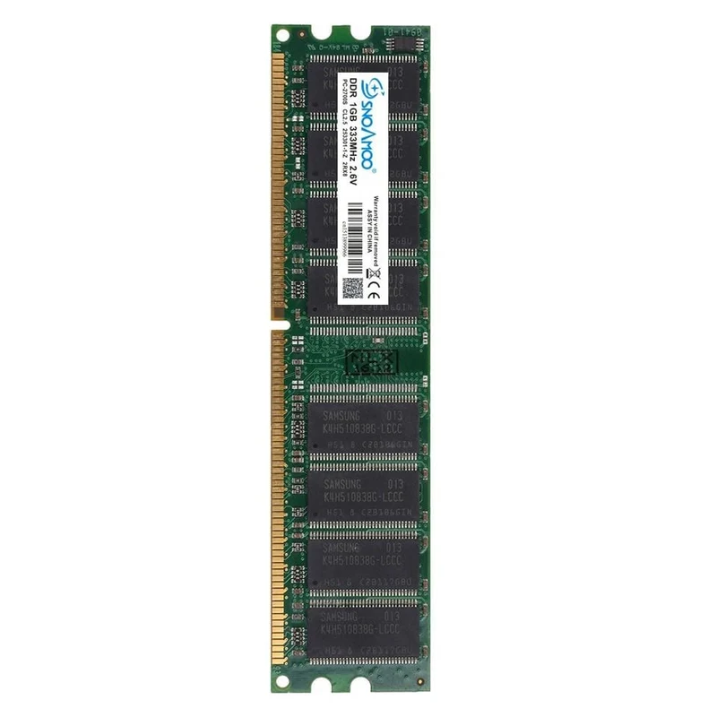 Desktop-Computer GEBRAUCHTE RAMs DDR 333 MHz 1 GB PC-2700U DDR1 400 MHz DIMM Nicht-ECC Computer 184Pin Desktop-Speicher Lebenslange Garantie