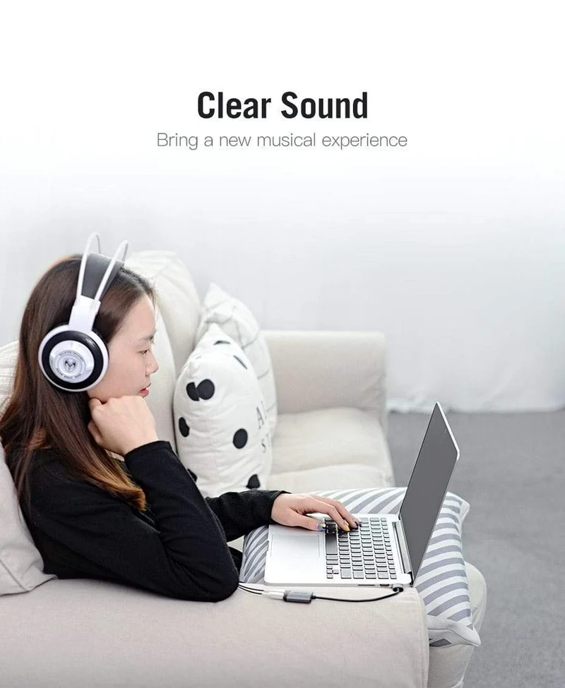 Externe USB-Soundkarte, USB-auf-3.5-mm-Audio-Adapter, USB-auf-Kopfhörer-Mikrofon für MacBook, Computer, Laptop, PS4, Soundkarte