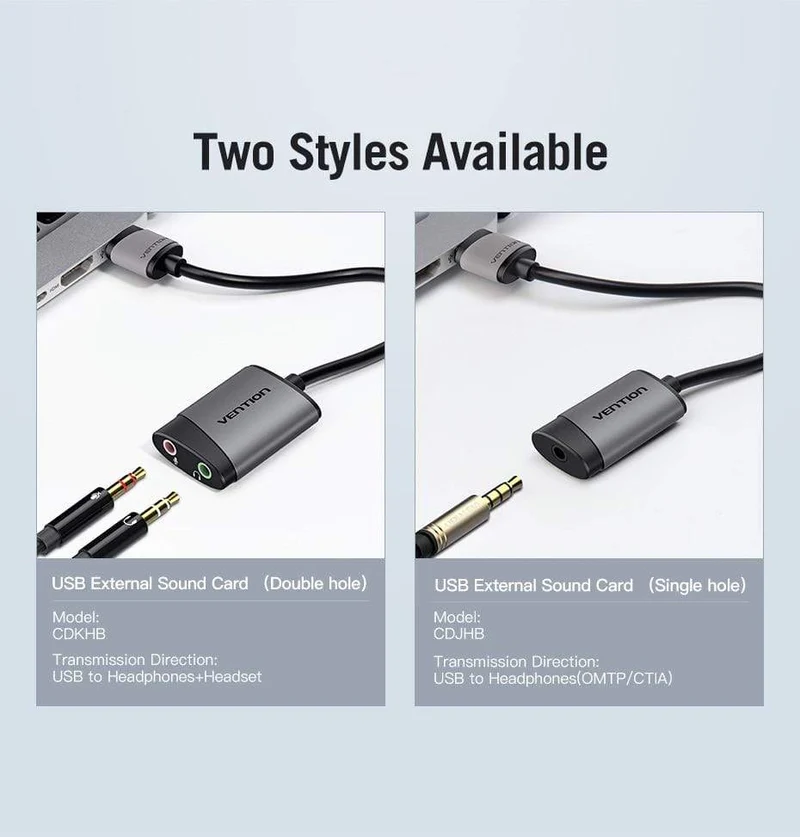 Externe USB-Soundkarte, USB-auf-3.5-mm-Audio-Adapter, USB-auf-Kopfhörer-Mikrofon für MacBook, Computer, Laptop, PS4, Soundkarte