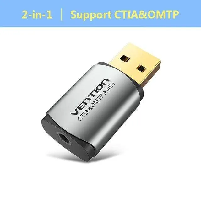 Externe USB-Soundkarte, USB-auf-3.5-mm-Audio-Adapter, USB-auf-Kopfhörer-Mikrofon für MacBook, Computer, Laptop, PS4, Soundkarte