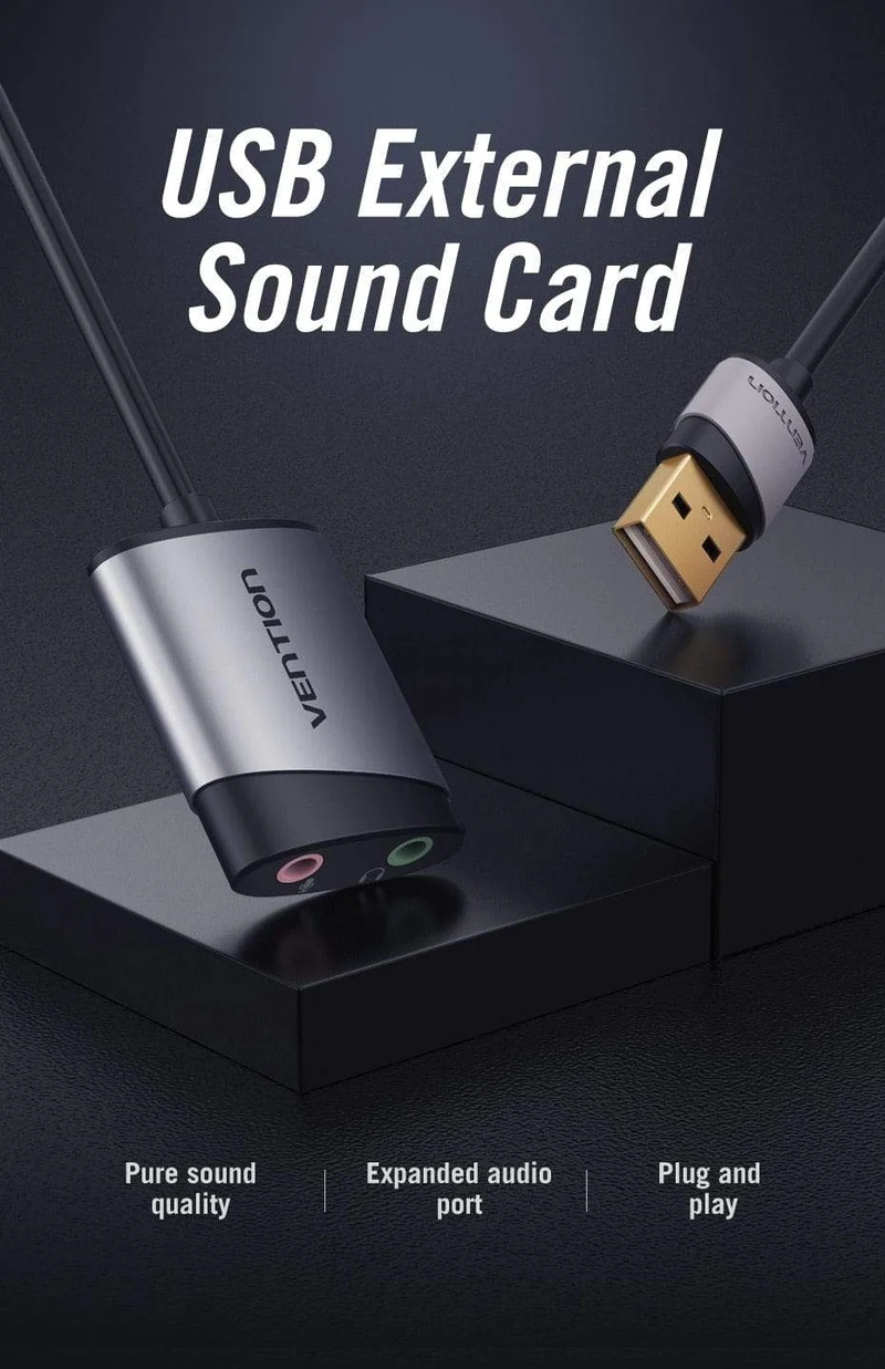 Externe USB-Soundkarte, USB-auf-3.5-mm-Audio-Adapter, USB-auf-Kopfhörer-Mikrofon für MacBook, Computer, Laptop, PS4, Soundkarte
