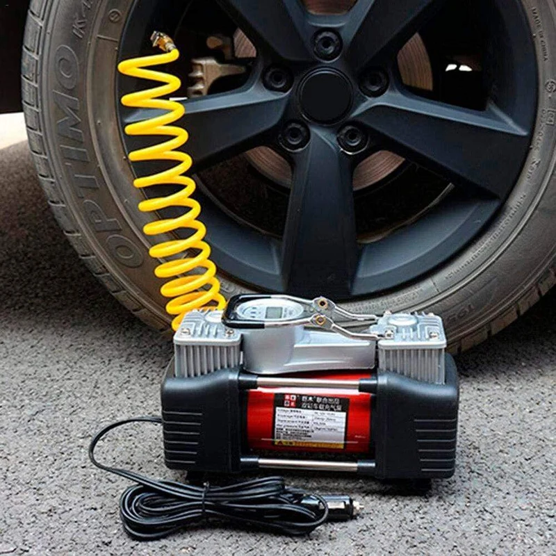 8 mm, Handstück am Schlauch zum Aufpumpen der Räder mit Überdruckventil, passender Adapter, Schnellverschluss-Pumphandstück