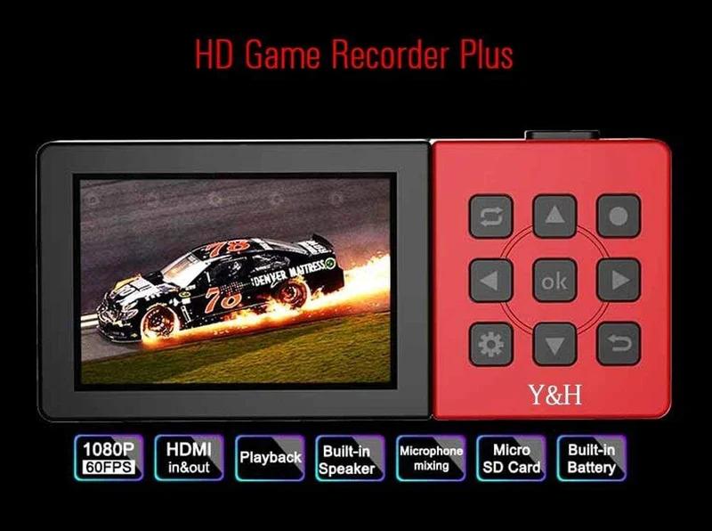 273A HD-Videorecorder-Box Tragbare Game-Capture-Box mit 3.5-Zoll-LCD-Bildschirm 1080P 60fps Game-Capture-Gerät