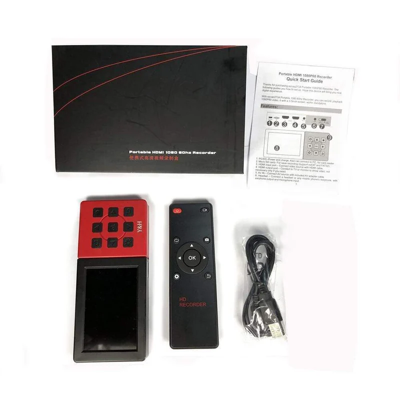 273A HD-Videorecorder-Box Tragbare Game-Capture-Box mit 3.5-Zoll-LCD-Bildschirm 1080P 60fps Game-Capture-Gerät