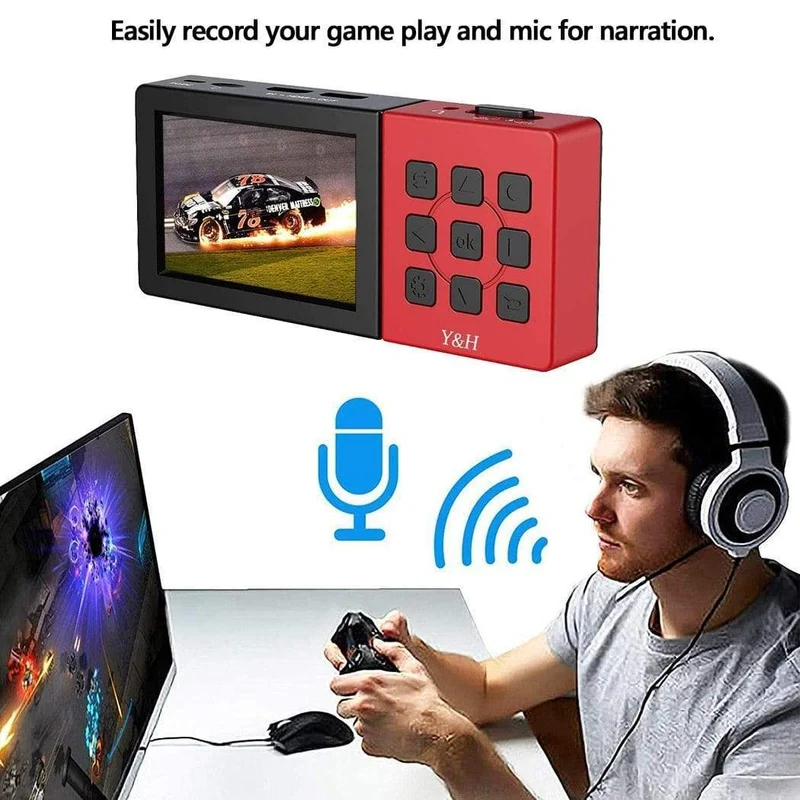 273A HD-Videorecorder-Box Tragbare Game-Capture-Box mit 3.5-Zoll-LCD-Bildschirm 1080P 60fps Game-Capture-Gerät