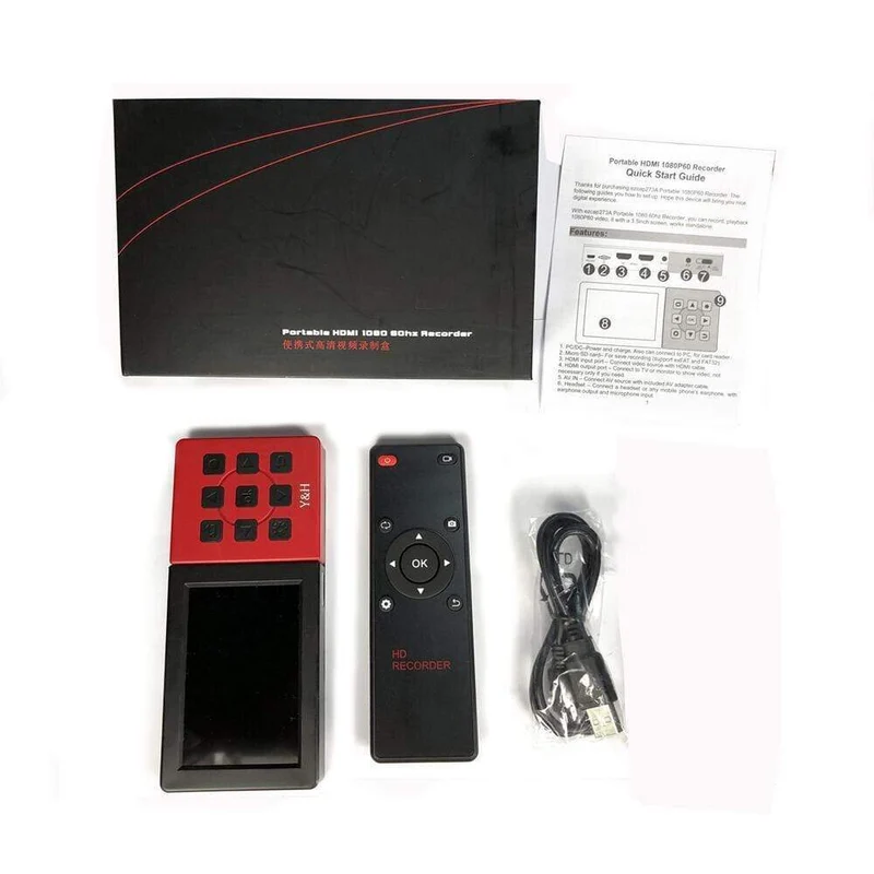 273A HD-Videorecorder-Box Tragbare Game-Capture-Box mit 3.5-Zoll-LCD-Bildschirm 1080P 60fps Game-Capture-Gerät