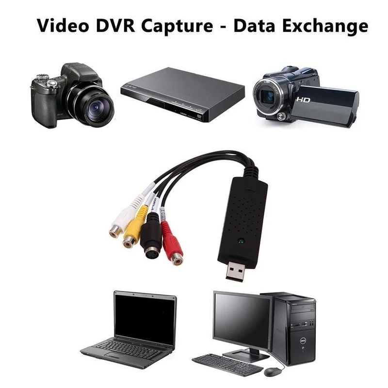 VHS zu Digital Converter USB 2.0 Video Converter Audio Capture Karte VHS Box VHS VCR TV zu Digital Converter Unterstützung Win 7/8/10