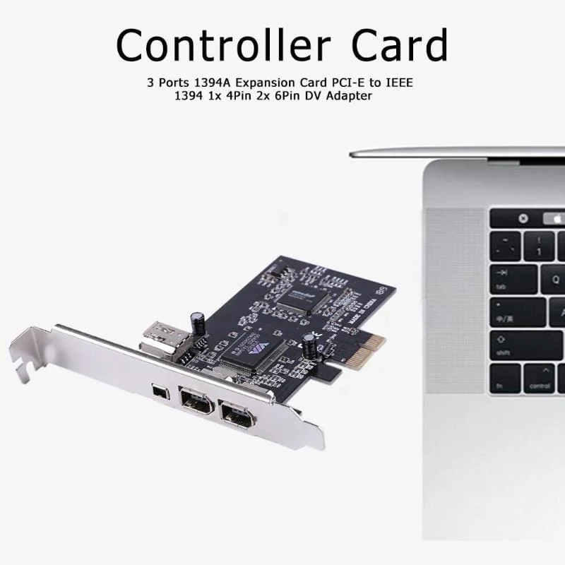 3 externe Ports Karte 1394A 2.5 GB Erweiterungskarte PCI-E zu IEEE 1394 1x 4Pin 2x 6Pin DV Adapter