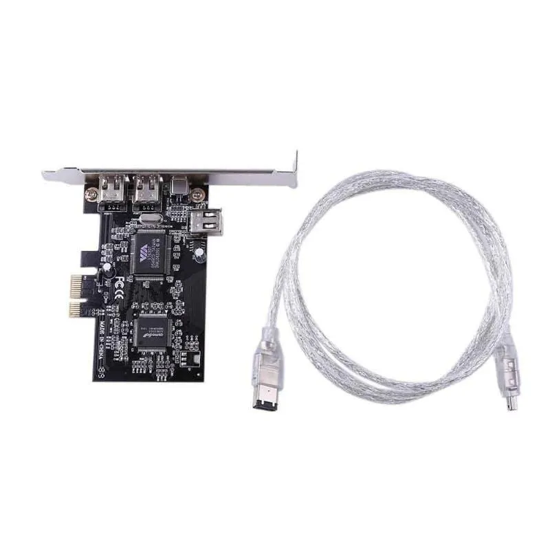 3 externe Ports Karte 1394A 2.5 GB Erweiterungskarte PCI-E zu IEEE 1394 1x 4Pin 2x 6Pin DV Adapter