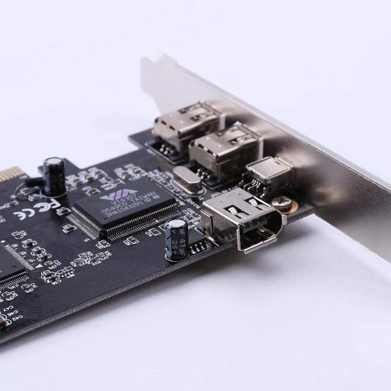 3 externe Ports Karte 1394A 2.5 GB Erweiterungskarte PCI-E zu IEEE 1394 1x 4Pin 2x 6Pin DV Adapter
