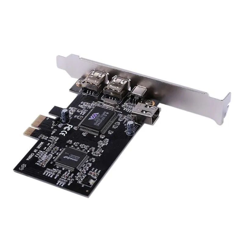 3 externe Ports Karte 1394A 2.5 GB Erweiterungskarte PCI-E zu IEEE 1394 1x 4Pin 2x 6Pin DV Adapter
