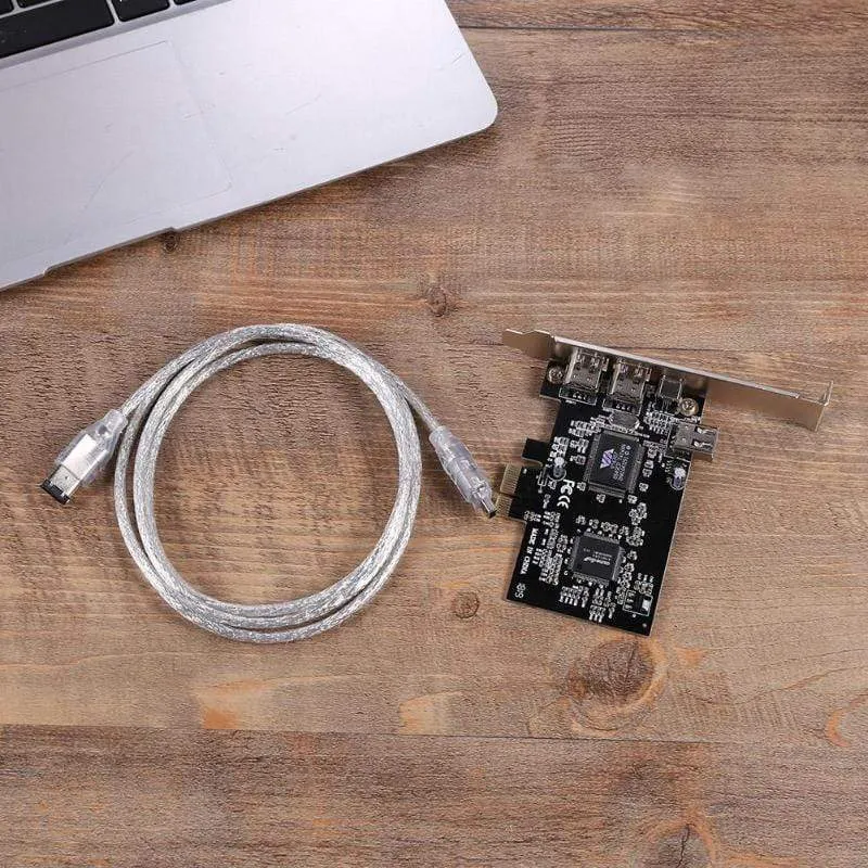 3 externe Ports Karte 1394A 2.5 GB Erweiterungskarte PCI-E zu IEEE 1394 1x 4Pin 2x 6Pin DV Adapter