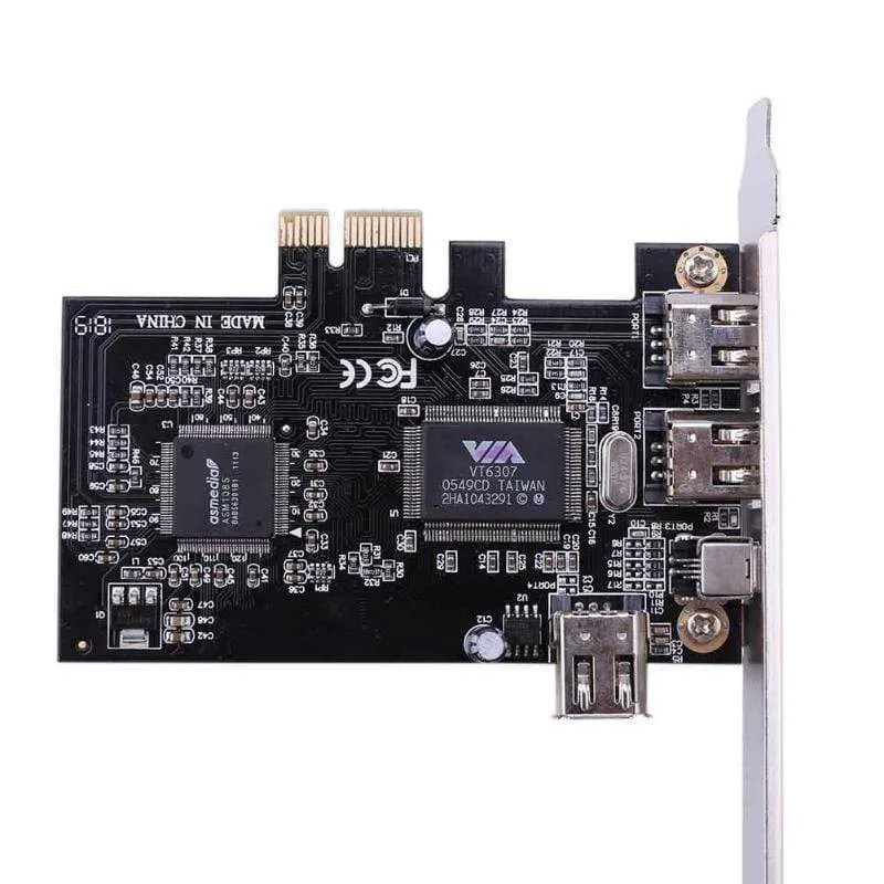 3 externe Ports Karte 1394A 2.5 GB Erweiterungskarte PCI-E zu IEEE 1394 1x 4Pin 2x 6Pin DV Adapter