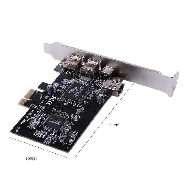 3 externe Ports Karte 1394A 2.5 GB Erweiterungskarte PCI-E zu IEEE 1394 1x 4Pin 2x 6Pin DV Adapter