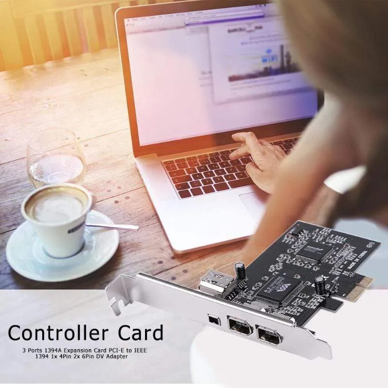 3 externe Ports Karte 1394A 2.5 GB Erweiterungskarte PCI-E zu IEEE 1394 1x 4Pin 2x 6Pin DV Adapter
