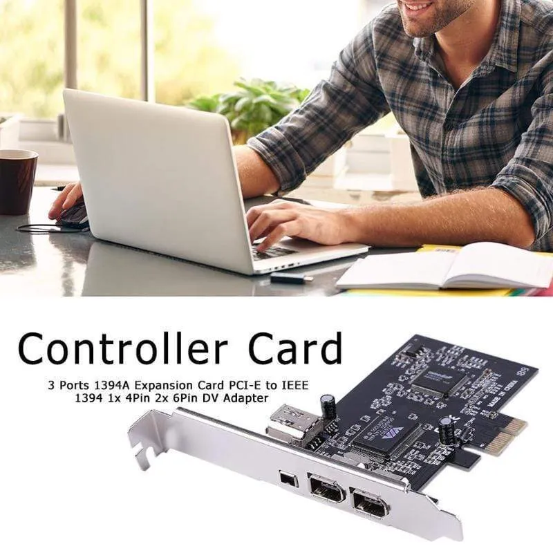 3 externe Ports Karte 1394A 2.5 GB Erweiterungskarte PCI-E zu IEEE 1394 1x 4Pin 2x 6Pin DV Adapter