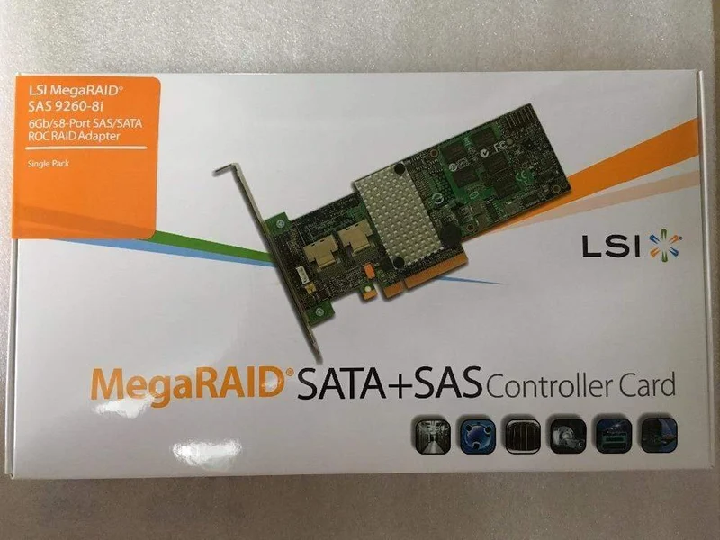 RaidStorage Avago LSI MegaRAID SAS 9260-8i LSI00198 8 Port 512 MB Cache SFF8087 6 GB RAID0.1.5.6 PCI-E 2.0 X8 Controller-Karte