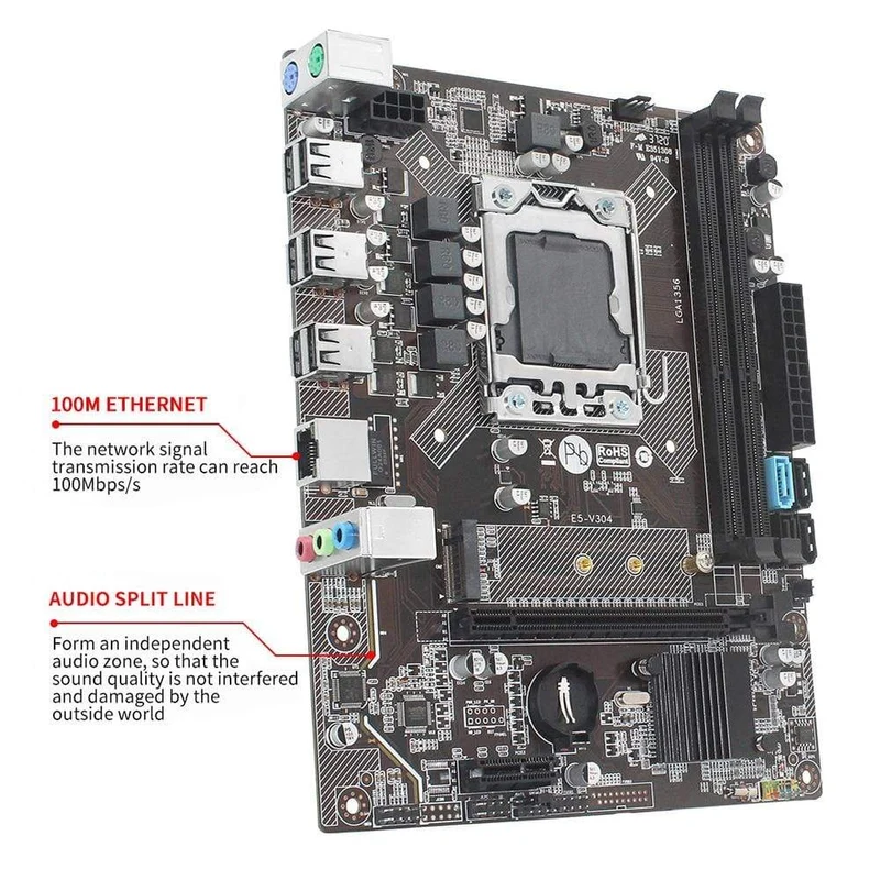 X79 LGA 1356 Desktop-Motherboard M.2 NVME unterstützt Dual Channel DDR3 REG ECC Server RAM und xeon E5 CPU Mainboard E5 V304