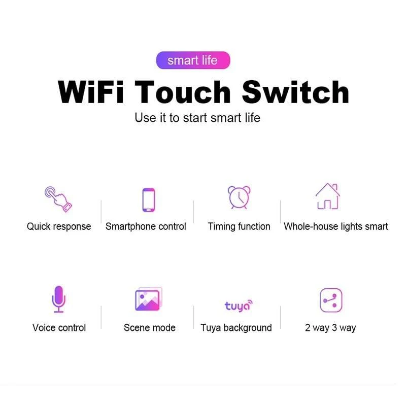 Wifi Wall Touch Sensitive Schalter Fernbedienung 1 2 3 4-Gang-LED-LED-Licht Smart Touchscreen-Schalter Glas US-Standard