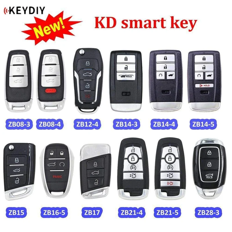 Smart Remote Key ZB08-3 ZB08-4 ZB14-4 ZB14-5 ZB12-4 ZB15 ZB16-5 ZB17 ZB21-4 ZB21-5 ZB16 ZB28-3 für KD-X2 Schlüsselgenerator