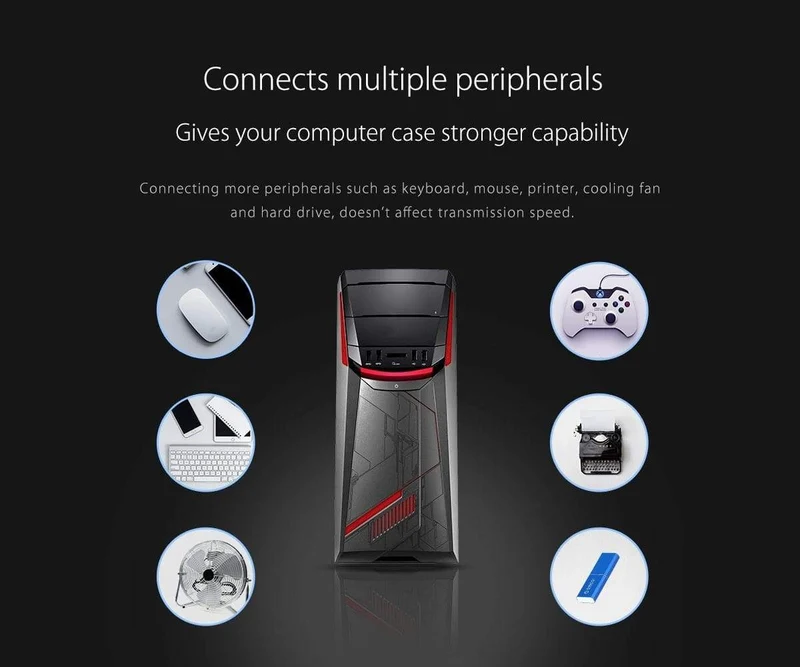 USB 3.0 PCI-E-Erweiterungskarte 5 Ports Hub-Adapter Externer Controller Express-Karte mit 4-poligem Stromanschlusskabel