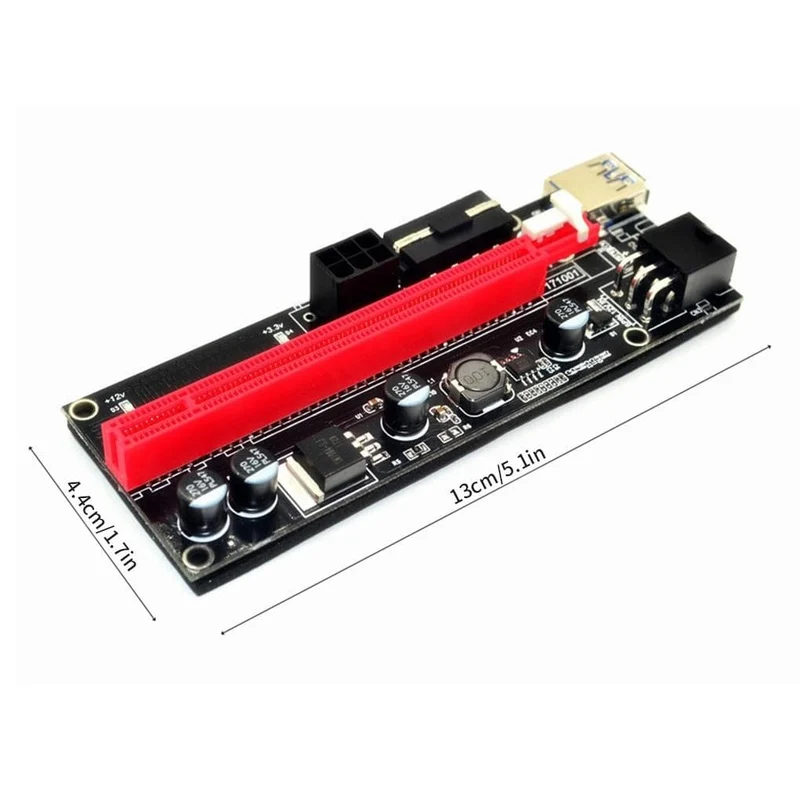 PCI-E Riser 6 Teile/paket USB 3.0 Pci-E Riser Ver 009S Express 1X Zu 16X Extender Riser Adapter 15 zu 6 Pin Stromkabel