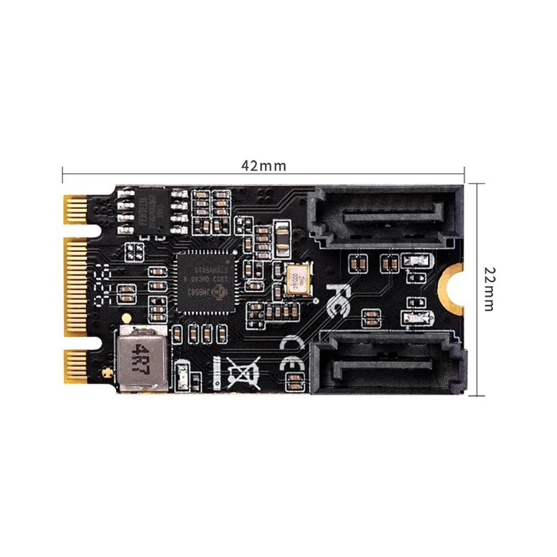 XT-XINTE 2 Port SATA III 6 gb/s M.2 21x41mm M Key und B Key Controller Adapter Karte SATA 6G Intern