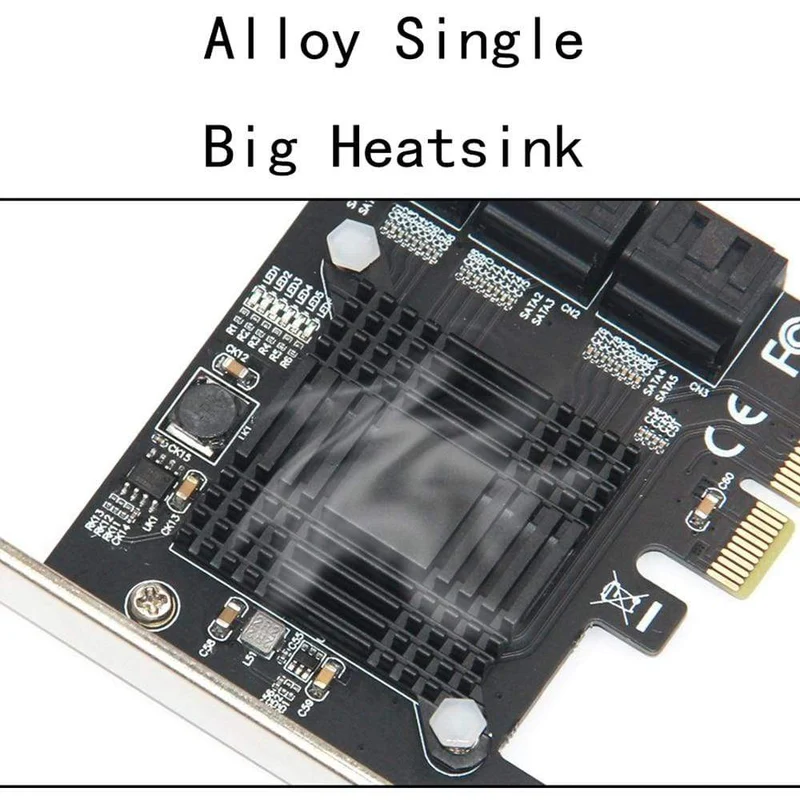 6-Port-SATA-3-PCI-Express-Erweiterungskarte PCI-E / PCIE-SATA-Controller SATA-Multiplikator SATA3 6-Gbit / s-ASMedia-ASM1166-Chip für HDD-SSD