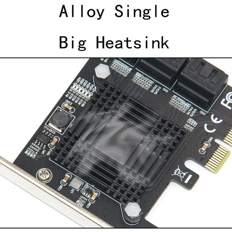 6-Port-SATA-3-PCI-Express-Erweiterungskarte PCI-E / PCIE-SATA-Controller SATA-Multiplikator SATA3 6-Gbit / s-ASMedia-ASM1166-Chip für HDD-SSD