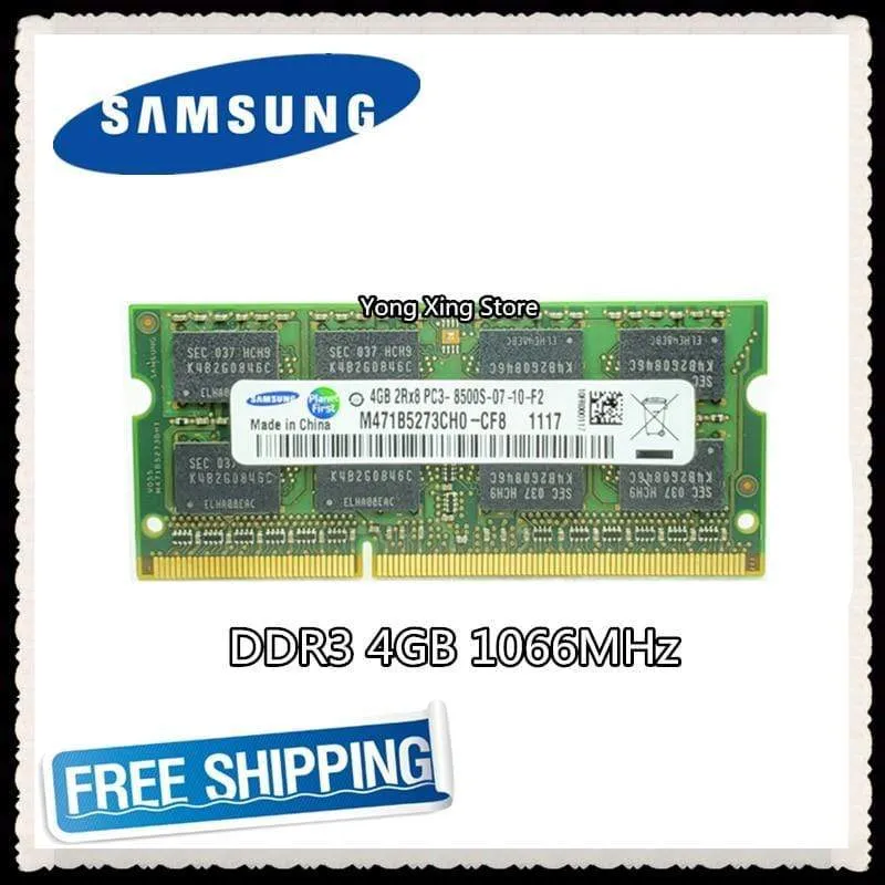 Samsung DDR3 4 GB 1066 MHz Laptop-Speicher PC3-8500S Notebook-RAM 8500 4G SODIMM