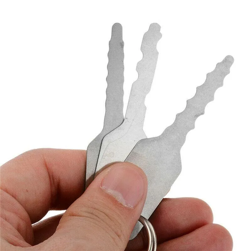 10 Teile/satz Edelstahl Jiggler Und Hohe Qualität Schlüssel Dual Seitige Auto Entsperren Schloss Öffnen Reparatur Zubehör Tool Kit