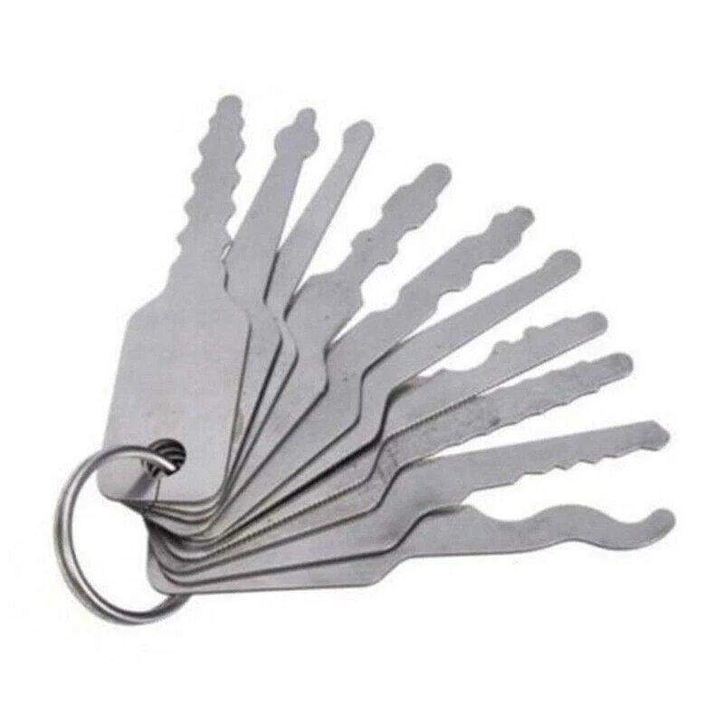 10 Teile/satz Edelstahl Jiggler Und Hohe Qualität Schlüssel Dual Seitige Auto Entsperren Schloss Öffnen Reparatur Zubehör Tool Kit