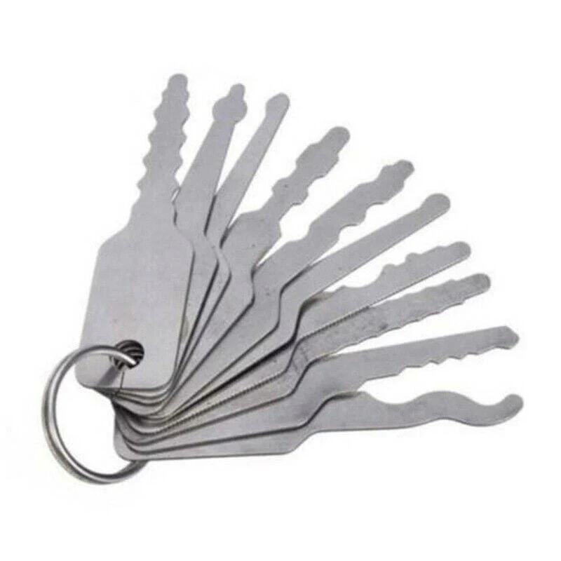 10 Teile/satz Edelstahl Jiggler Und Hohe Qualität Schlüssel Dual Seitige Auto Entsperren Schloss Öffnen Reparatur Zubehör Tool Kit