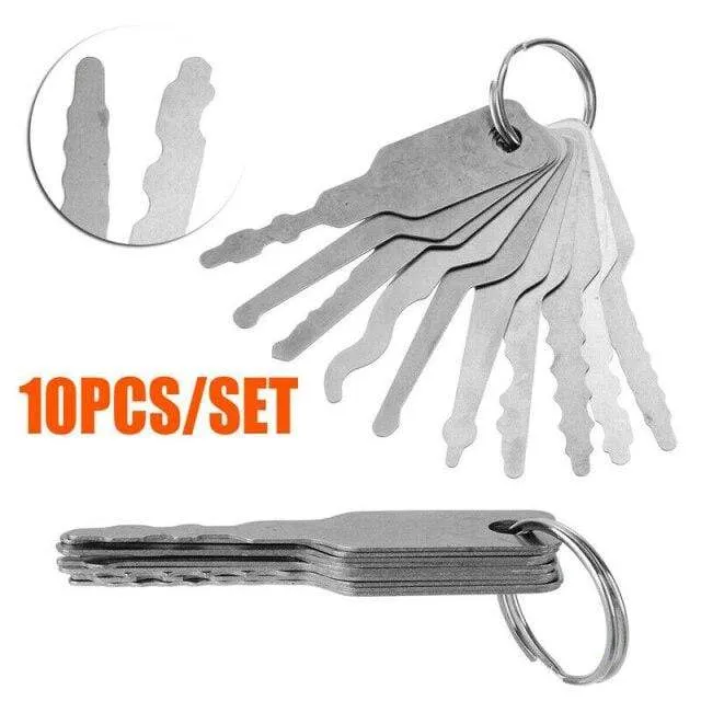 10 Teile/satz Edelstahl Jiggler Und Hohe Qualität Schlüssel Dual Seitige Auto Entsperren Schloss Öffnen Reparatur Zubehör Tool Kit