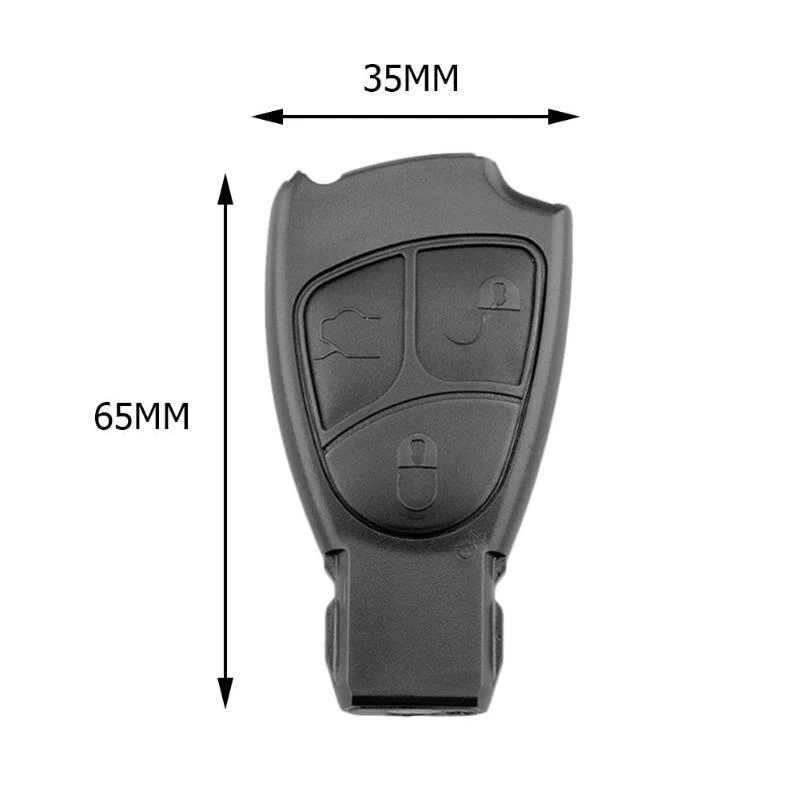 Auto-Fernschlüsselgehäuse, ABS, 3 Tasten, Schlüsseletui, Ersatz für Mercedes Benz W203 W211 W204, Schwarz