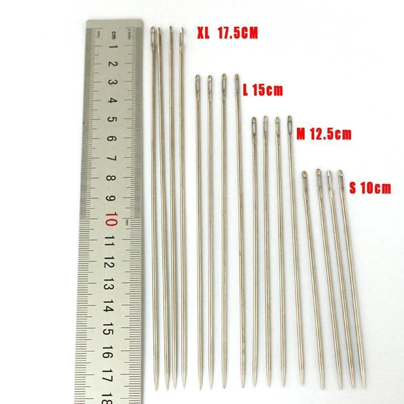 12 Stück 4 Größen Handstiche Edelstahl Sticknadel Handarbeit Stricknadeln Kunsthandwerk Nähwerkzeuge 4" 5" 6" 7"