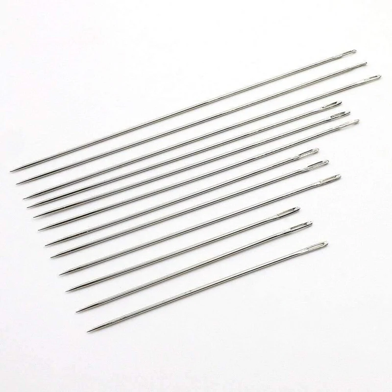 12 Stück 4 Größen Handstiche Edelstahl Sticknadel Handarbeit Stricknadeln Kunsthandwerk Nähwerkzeuge 4" 5" 6" 7"