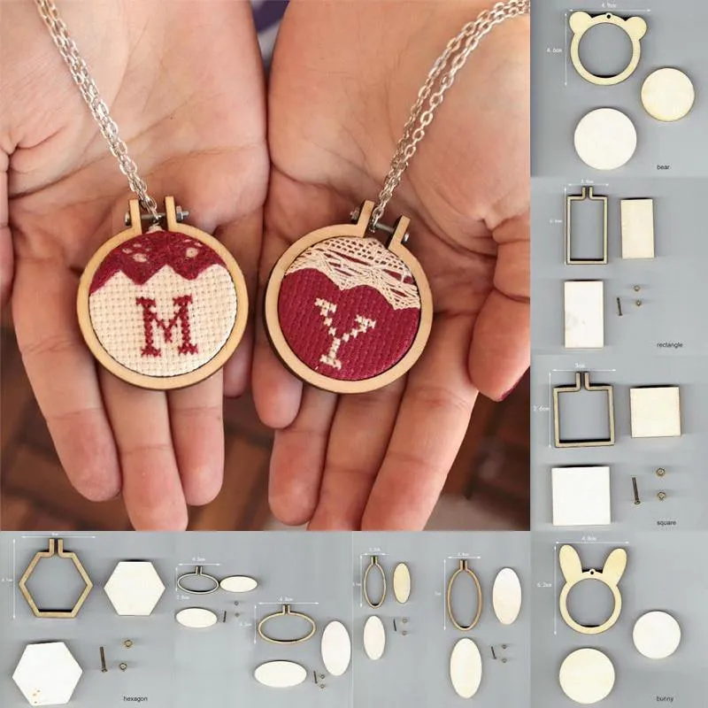 Art Works Nähen Kreuzstich Tasche Kleidung Ohrring Stickrahmen Stickrahmen Ring 15 Arten DIY Handwerk Werkzeug