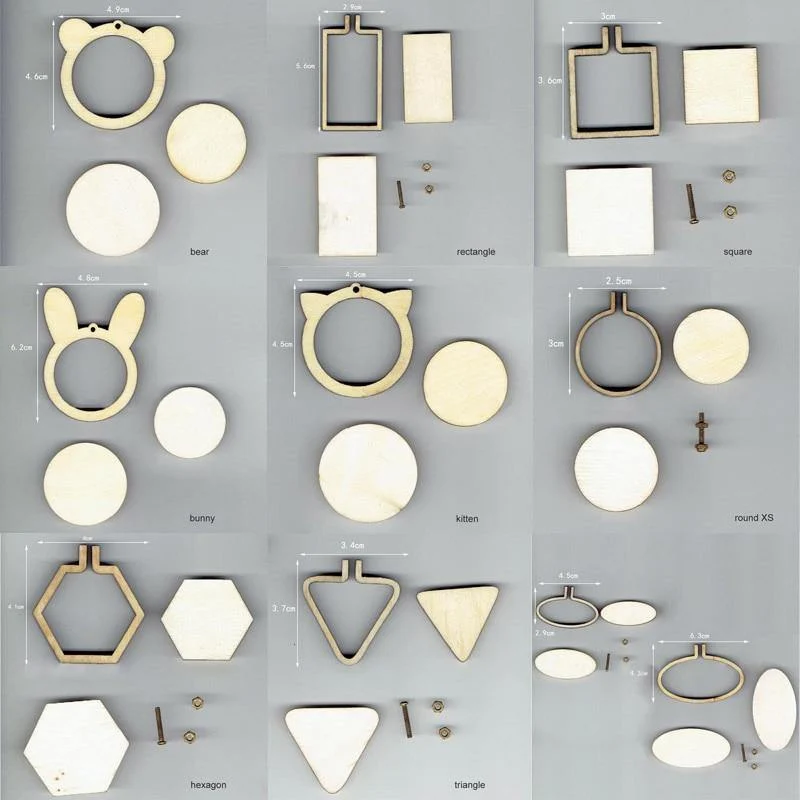 Art Works Nähen Kreuzstich Tasche Kleidung Ohrring Stickrahmen Stickrahmen Ring 15 Arten DIY Handwerk Werkzeug