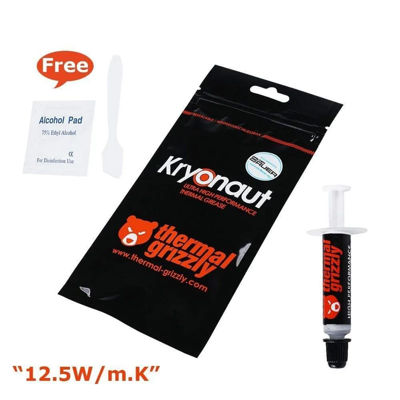 Thermal Grizzly Kryonaut Paste Cooler Grease 12.5 W/mk, gekühlter leitfähiger Kühlkörperputz mit/ohne Zertifikat, 2 Editionen