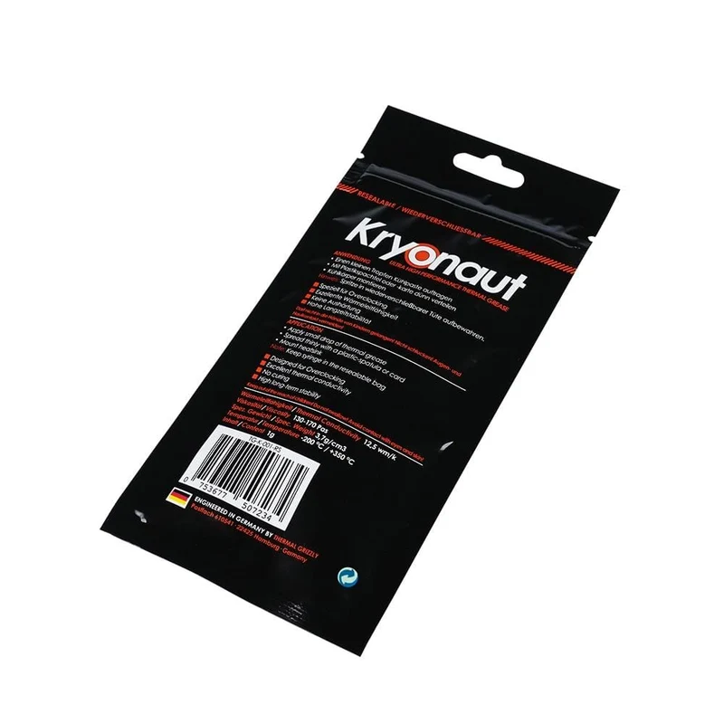 Thermal Grizzly Kryonaut Paste Cooler Grease 12.5 W/mk, gekühlter leitfähiger Kühlkörperputz mit/ohne Zertifikat, 2 Editionen