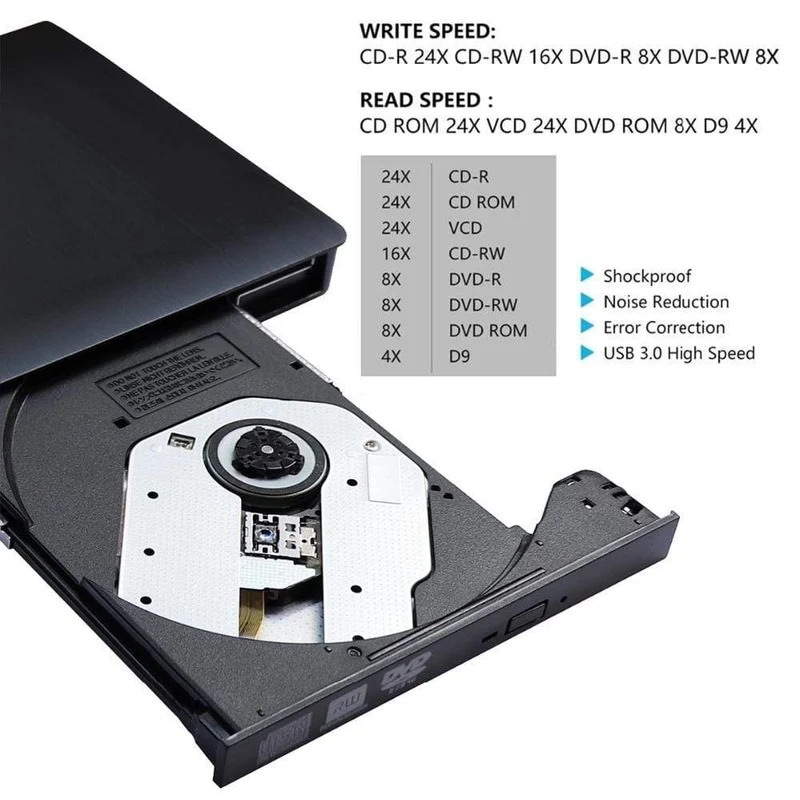 DVD-CD-Player USB 3.0 O DVD-Recorder Optische Laufwerke Für Laptop PC DVD-Brenner Schlank Externer DVD RW CD-Brenner Laufwerk Brenner Reader