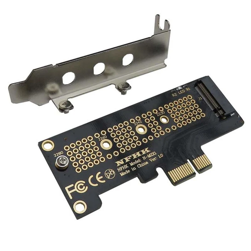 NVMe PCIe M.2 NGFF SSD zu PCIe x1 Adapterkarte PCIe x1 zu M.2 Karte mit Halterung
