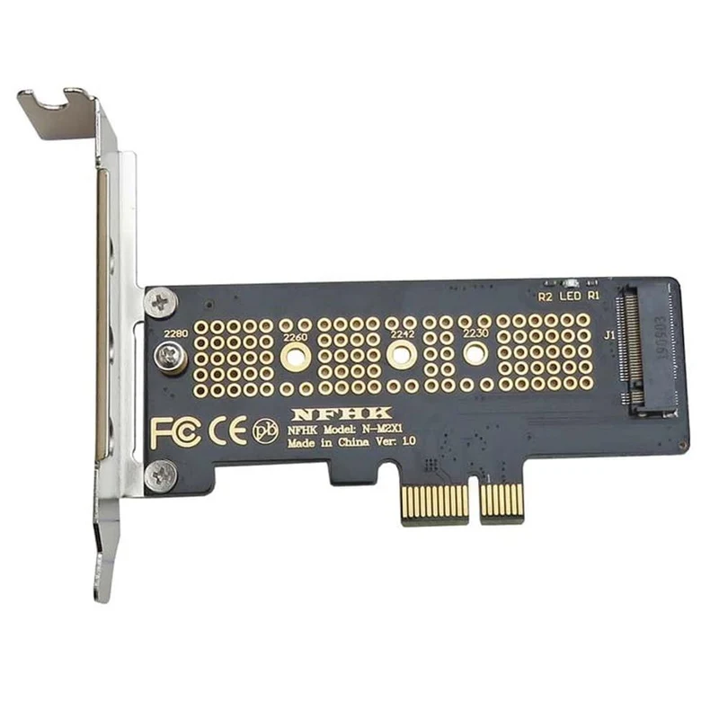 NVMe PCIe M.2 NGFF SSD zu PCIe x1 Adapterkarte PCIe x1 zu M.2 Karte mit Halterung
