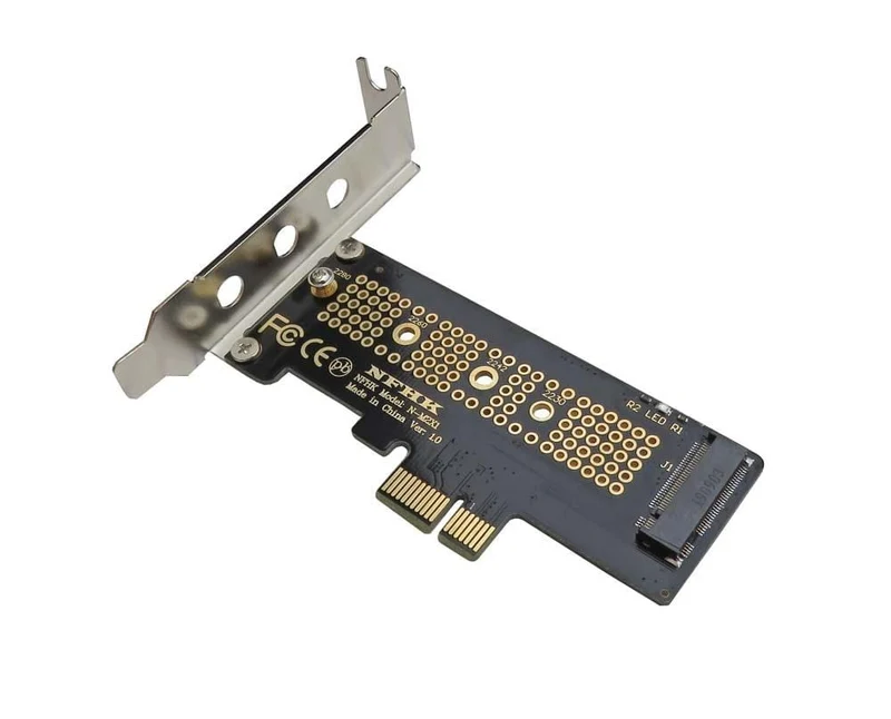 NVMe PCIe M.2 NGFF SSD zu PCIe x1 Adapterkarte PCIe x1 zu M.2 Karte mit Halterung